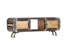 Tidyard Meuble TV Vintage | Meuble TV Industriel | TV de Salon 120 x 30 x 42 cm Bois Massif de manguier