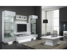 Matelpro-Vitrine 1 porte design laquée blanche Bianca