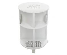 Atmosphera Bibliothèque Ronde à roulettes pour Chambre denfant (Blanc/Gris)