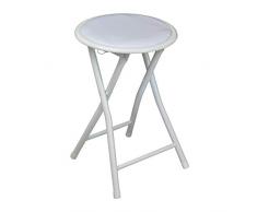 Harbour Housewares Tabouret Pliant Rond et Compact - Blanc