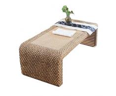 Tables basses Meubles Rotin Tatami Home Petite Main Petite Table Table dordinateur Paille créatif Balcon fenêtre Table Tables (Color : Blanc, Size : 30 * 45 * 60cm)