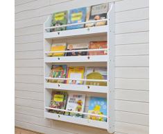 zhiwujia Bibliothèque pour enfants Racks Tenture murale Baby Bookshelf Simple mur Image livre présentoir Magazine Rack stockage étagère 3 couleurs, 2 tailles disponibles