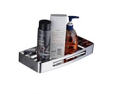 Beelee Etagère de Douche Chrome poli Etagère de Salle de Bain, rectangulaire Organisateur de panier de Stockage, acier inoxydable, BA9287C