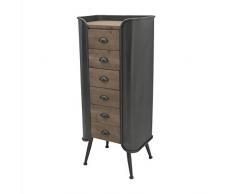 chemin_de_campagne Meuble Colonne à Tiroirs Semainier Chiffonnier Industriel Fer Bois 121 cm x 53 cm x 58 cm