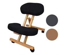 Vivezen ® Tabouret, chaise ergonomique, siège assis genoux en bois pliable et réglable - 3 coloris - Norme CE