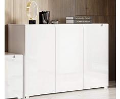 Marque Amazon - Movian - Buffet à 3 portes, 130 x 42 x 86,7 cm, Blanc