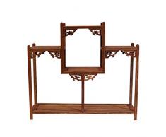 WYDM Stand De Fleurs, Plateau De Table, Acajou, Petite Étagère, Multi-trésor En Bois Massif, Hibiscus Huanghuali, Théière Violette, Étagère, Décoration, (taille : 33.5CM)