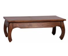 Table basse opium en bois massif Sheesham 110 cm largeur Table de salon design/marron foncé style maison de campagne Table d'appoint