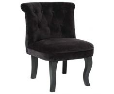 Fauteuil Crapaud Velours Noir 121363D