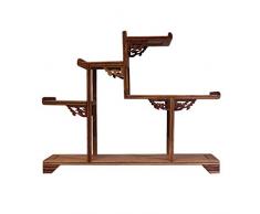 XUEYAN Stand De Fleurs, Plateau De Table, Acajou, Petite Étagère, Multi-trésor en Bois Massif, Hibiscus Huanghuali, Théière Violette, Étagère, Décoration, (Size : 30CM)