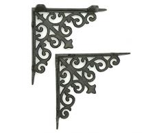 Étagère dangle style rustique antique Lys Vert 20 x 20 cm Marron
