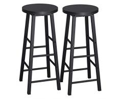 WOLTU BH130sz-2 Lot de 2 Tabourets de Bars Bistrot Structure en Acier Stable et Durable Surface dassise en MDF, Noir