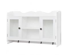 vidaXL Vitrine Murale Invisible avec étagère de Livre/DVD/Verre en MDF Blanc