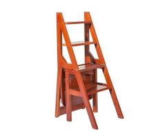 Escabeau - - Fauteuil en acajou, pliant multifonctions, familial, bibliothèque, bureau Tabouret de bureau 4 marches Échelle