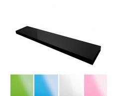 casa pura Étagère Murale Bois - Étagère Flottante | Décoration Murale pour Chambre, Cuisine, Salon | Fixation Invisible | 5 Couleurs Brillantes | Noir (100x23 cm)