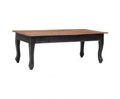 Festnight Table Basse Industriel Noir Table de Salon 120 x 60 x 45 cm Bois dacajou Massif