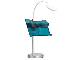 CHAN Bleu Translucide Bibliothèque Réglable Musique Portable De Lecture Et Multi-Fonction ABS Bibliothèque De Lecture Fournitures De Bureau avec Emboîtable Et Amovible Booklight