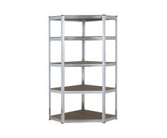 Étagère dangle robuste en acier galvanisé 150 kg par étagère (5 niveaux 1500 mm H x 700 mm l x 300 mm P)