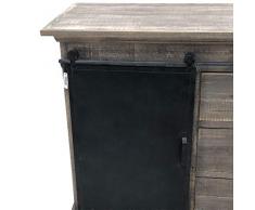 chemin_de_campagne Enfilade Bahut Buffet Bois Fer Industriel 160 cm