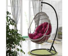 WSJ Fauteuil suspendu en coton épais avec hamac sans pieds non toxique pour chaise en coton épais Motif œuf à suspendre – G Bleu ciel, fuchsia, A