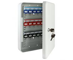 HMF 13049-07 Armoire à clés, Boîte à clés 49 crochets, 32 x 23 x 7,5 cm, gris clair