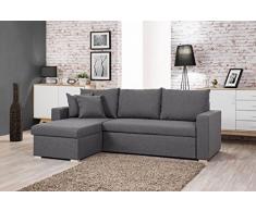 Bestmobilier - Oakland - Canapé dangle Convertible réversible - Gris Clair - 225 X 145 X 85CM