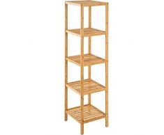 TecTake Étagère Debout Salle de Bain Bois de Bambou - diverses modèles - (5 Niveaux | 33x33x141 cm | No. 401646)