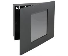 HMF 1050-02 Armoire à clés avec Cadre Photo, 5 Crochets, 22 x 20 x 5 cm, Noir