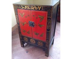 Antique armoire commode buffet chinois la Chine commode chinaside bord Tibet Asiatika Asie KABINET Armoire 2 portes Chine breite57 x höhe85 cm