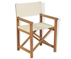 Tidyard Chaise Pliable de Metteur/Chaise de Jardin en Teck/Chaise Pliable Jardin en scène Bois de Teck Solide