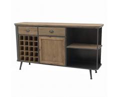 chemin_de_campagne Bahut Enfilade Commode Bar à Vin Bouteille Verre Industrielle 161 cm x 89.50 cm