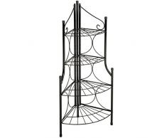 TecTake Etagère de Jardin pour Plantes escalier en Fer 4 Niveaux | env. 30x30x106cm | Charge Max: env. 40 kg