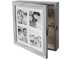 Armoire à clés / armoire à bijoux avec galerie de photos pour 4 photos 10x10cm, coffre à bijoux, boîte à clés