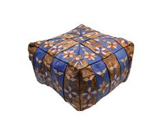 Pouf, Pouf en Cuir de Forme carrée, Mesure 42 x42 x28 cm aproximadamente. modèle marocain, égyptien Fait à la Main.