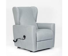 MonFauteuilRelax - Fauteuil releveur, inclinaison 2 moteurs indépendants, assise indéformable, oreilles latérales pratiques, dispositif médical - Fauteuil-Isabel-2M-GRE Gris tissu