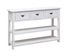 Festnight Buffet Salon Buffet Haut | Buffet Commode | Buffet Antique Blanc 115 x 30 x 76 cm Bois