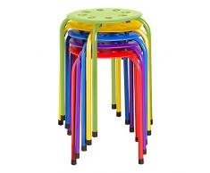 Norwood Commercial Furniture NOR-1101AC-SO — Tabourets empilables en plastique, hauteur 45 cm, largeur 30 cm, longueur 30 cm, couleurs assorties (lot de 5)