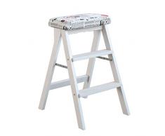 LJ Marchepied Pour Adultes En Bois Massif Échelle Multifonction Bibliothèque Cuisine Pliante Bureau 3 Étape Mini Escabeau / K2 / K2