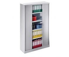 Armoire métallique à rideaux, démontable - h x l x p 1950 x 1200 x 450 mm - 4 tablettes