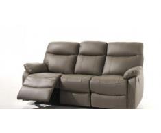L'Idaho: Salon complet cuir gris olive et fauteuil relax électrique