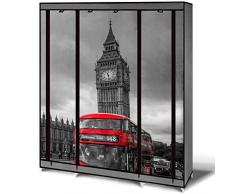 IDMarket - Armoire de rangement Londres dressing penderie XXL tissu