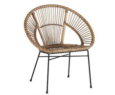 KOH DECO Fauteuil en rotin Copa - Miel