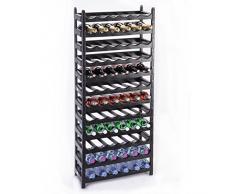 Wedestock Etagère à Bouteille, casier à Bouteille modulable Plastique 72 Bouteilles Noir