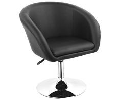 Duhome Elegant Lifestyle Fauteuil de Salon Noir Fauteuil Club Similicuir Fauteuil Cabriolet pivotant Chaise de Salle à Manger réglable en Hauteur sélection de Couleur WY-440