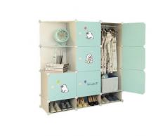 Garde-robe Simple Bois Massif Plastique Wardrobe assemblé Enfants Tissu Bonnetière Location Dortoir Petit Armoire de Rangement Accueil XINYALAMP (Color : A)