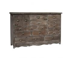 LORIGINALE DECO Style Ancien Semainier Chiffonnier Grainetier à Tiroirs Bois 125cm