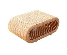 Table de pastorale en rotin Table de baie vitrée Table en bois massif Petite table basse Table à thé ovale Rangement de stockage Plate-forme de tatami en paille ( Color : BROWN , Size : 80*50*35CM )