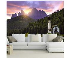 VVNASD 3D Fond DÉcran Mur des Autocollants Peintures Murales Décorations Canapé du Salon Nature des Temples De La Montagne DItalie Art des Gamins Chambres À Coucher (W) 300X(H) 210Cm