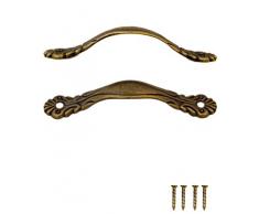 fuxxer – 2 x Antique tiroirs Griffel | Bronze Fer Pelle Design | pour armoire portes Buffet coffres les commodes style rétro maison de campagne vintage | 65 x 11 mm avec 4 schraubenl – Lot de 2