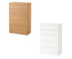 Ikea Kullen Commode, coffre à tiroirs, meubles de chambre à coucher – Coffre à 5 tiroirs en blanc